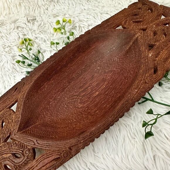 Hand-carved Wood Massim Trobriand Island Papua New Guinea Bowl Tray Decor‎ - Picture 7 of 9